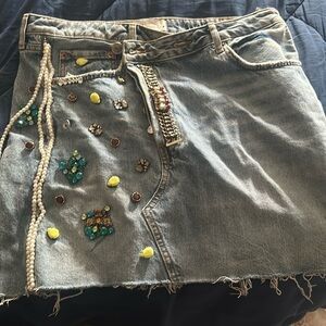 Customized demin mini skirt from zara